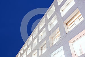 white office building at night background