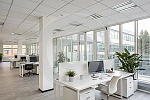White office interior mixed media photo