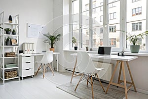 White office interior mixed media photo
