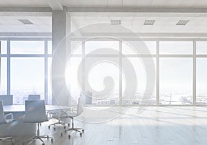 White office interior . Mixed media