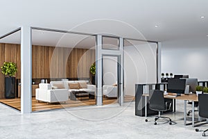 White office lounge area corner