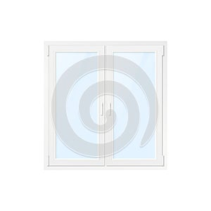 White Office Plastic Window. Vector Illustration Isolated on White Background