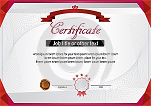 White official modern certificate with red frame