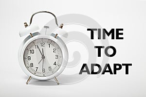 White old clock with text