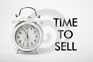 White old clock with text