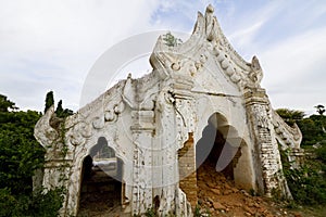 White old temple, mingun, myanmar