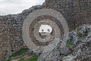 White old windmills on the hill near Consuegra photo