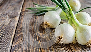 White onions, copyspace on a side