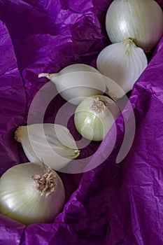 White onions. Fresh organic raw white onion