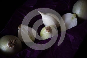 White onions. Fresh organic raw white onion