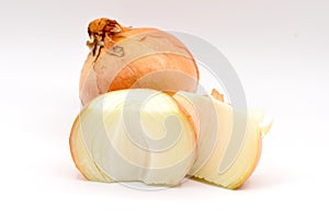 White Onions with Orange Skin on White