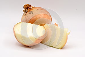 White Onions with Orange Skin on White