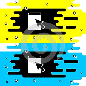 White Online book icon isolated on black background. Internet education concept, e-learning resources, distant online