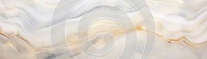 White Onyx Marble Texture. Panoramic Banner. Generative AI