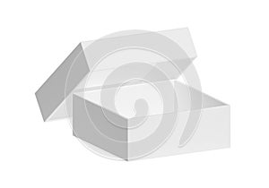 White Open Box Isolated on a White Background