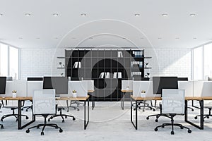 White open space office interior