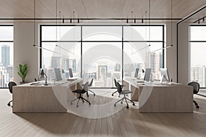 White open space office interior