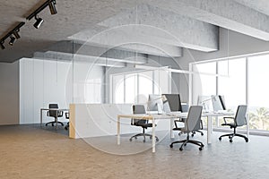 White open space office and meeting room