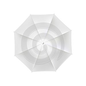 White open umbrella on a white background, blank for design, vector illustration