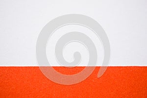 White and orange abstract background divided horizontally