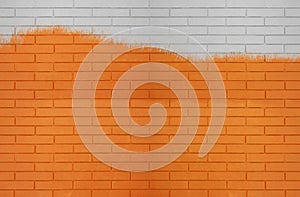 White Orange color brick wall texture for graphic background images