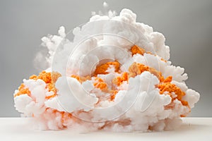 white and orange explosion background. generated by ai