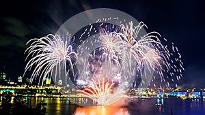 White and orange fireworks | Quebec City