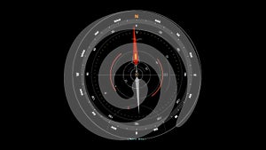 White Orange HUD Compass Interface Motion Graphic Element