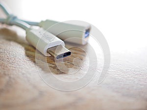 White otg cable with usb type-c connection