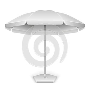 White outdoor beach, garden umbrella, parasol