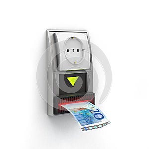 White outlet on the bill acceptor