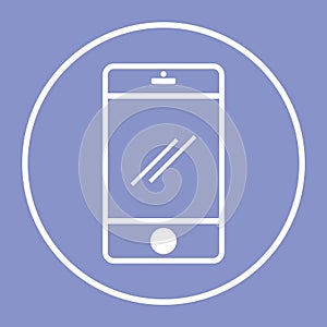 White outline Mobile phone icon. Smartphone vector icon vector eps10.