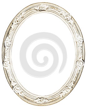 White oval Baroque frame photo