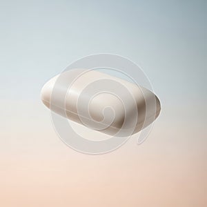 White oval object on gradient background
