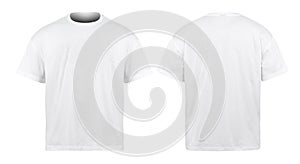 White Oversize T-shirts mockup front and back isolated on white background with clipping path. photo