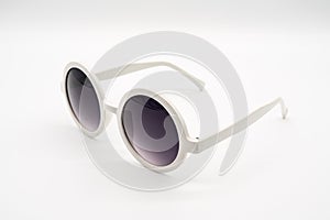 White oversized plastic sunglasses