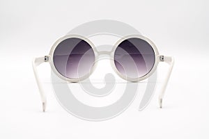 White oversized plastic sunglasses