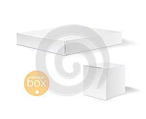 White package box. Packaging mock up template. Good for a food, electronics, software, cosmetics design and other products. Vector