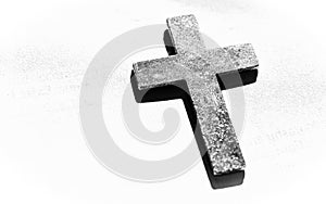 White Page Metal Christian Cross with Ad Space