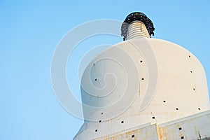 The White Pagoda at Beihai Park in Beijing , China photo