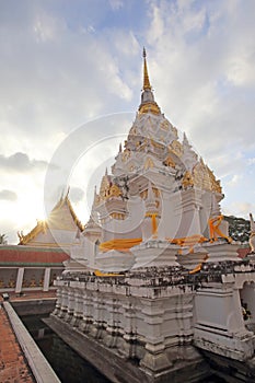 A white pagoda at chaiya temple , Suratthani