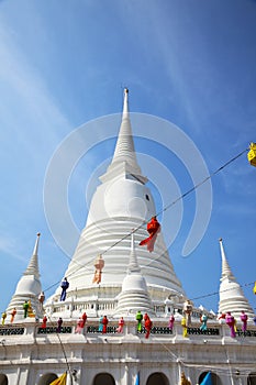 White Pagoda at Wat Prayurawongsawas Worawiharn in Bangkok