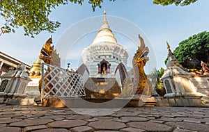 Old white Pagoda at Wat Ket Karan Chiangmai, Thailand.