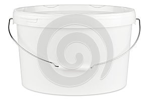 White paint bucket isolated