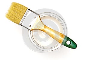 White paint and paint brush