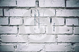 White painted brick wall background