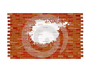 White painted brick wall pattern