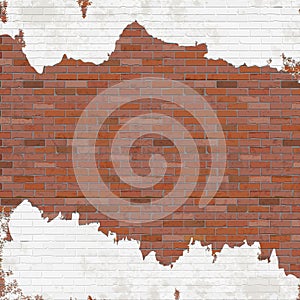 White painted brick wall pattern