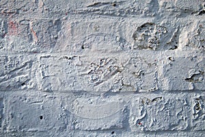 White painted brick wall texture background