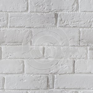 White painted brick wall texture Seamless background